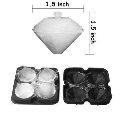 3D 다이아몬드 실리콘 아이스 큐브는 음료를 위해 12*12*3.8CM를 주조합니다