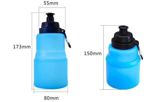 480ML 접을 수 있는 실리콘 스포츠는 주문 로고에 자유로운 음식 급료 BPA를 병에 넣습니다