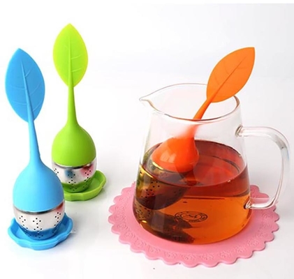 롤빵 자유로운 차 infuser 귀여운 실리콘 차 infuser 잎 모양 FDA 실리콘