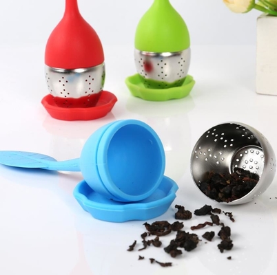 롤빵 자유로운 차 infuser 귀여운 실리콘 차 infuser 잎 모양 FDA 실리콘