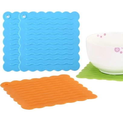 미식가 Placemat 실리콘 부엌 공구는 물결파 본을 돋을새김했습니다